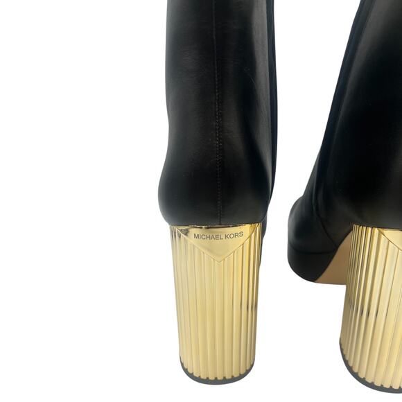 Michael Kors MK Porter Platform Bootie Block Heeled Ankle Boots Black Size 9.5M - Picture 10 of 10
